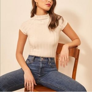 Reformation Giselle Mock Neck Top
